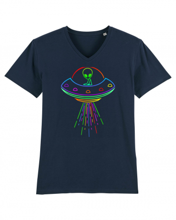 Space Alien UFO Neon Lights Rave French Navy