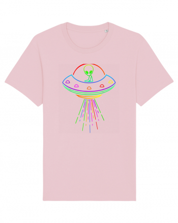 Space Alien UFO Neon Lights Rave Cotton Pink
