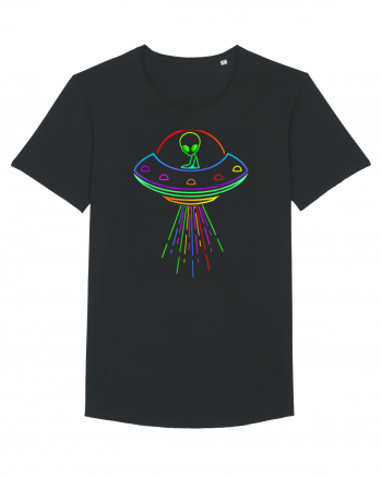 Space Alien UFO Neon Lights Rave Black