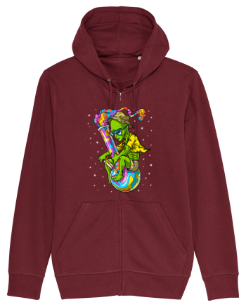 Space Alien Weed Bong Stoner Psychedelic Burgundy