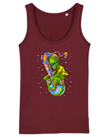 Space Alien Weed Bong Stoner Psychedelic Burgundy