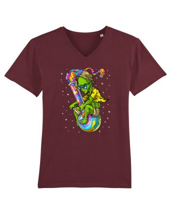 Space Alien Weed Bong Stoner Psychedelic Burgundy