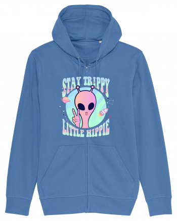 Stay Trippy Little Hippie Art Peace Sign Bright Blue