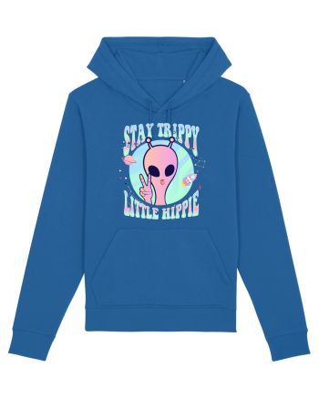 Stay Trippy Little Hippie Art Peace Sign Royal Blue