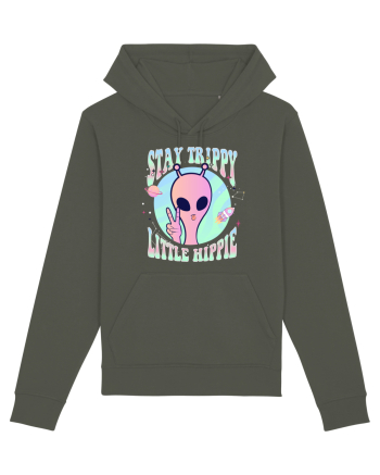 Stay Trippy Little Hippie Art Peace Sign Khaki