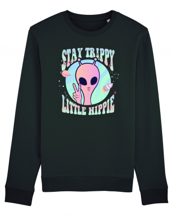 Stay Trippy Little Hippie Art Peace Sign Black