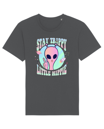 Stay Trippy Little Hippie Art Peace Sign Anthracite
