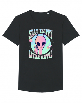 Stay Trippy Little Hippie Art Peace Sign Black