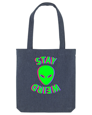 Stay Weird Glitch Midnight Blue