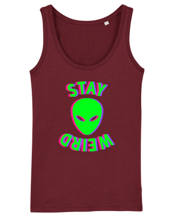 Stay Weird Glitch Burgundy