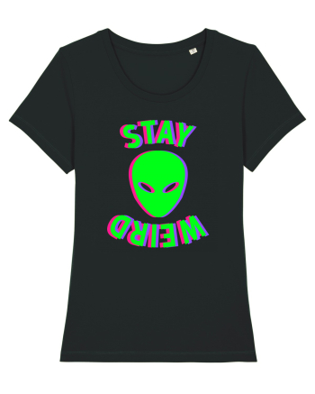 Stay Weird Glitch Black