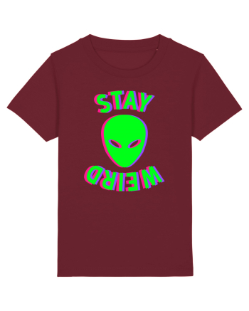 Stay Weird Glitch Burgundy