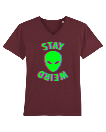 Stay Weird Glitch Burgundy