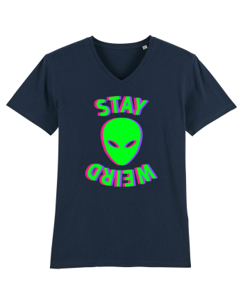 Stay Weird Glitch French Navy