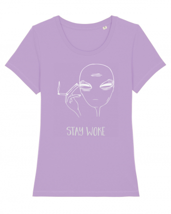 Stay Woke Cool Smoking Alien Lavender Dawn
