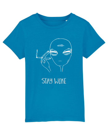 Stay Woke Cool Smoking Alien Azur