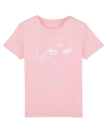 Stay Woke Cool Smoking Alien Cotton Pink