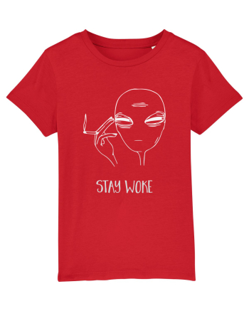Stay Woke Cool Smoking Alien Red