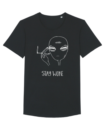 Stay Woke Cool Smoking Alien Black
