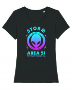 Storm Area 51 Funny Alien They Cant Take Us All Tricou mânecă scurtă guler larg fitted Damă Expresser