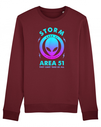 Storm Area 51 Funny Alien They Cant Take Us All Burgundy