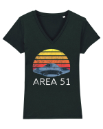Storm Area 51 Retro UFO Alien Tricou mânecă scurtă guler V Damă Evoker
