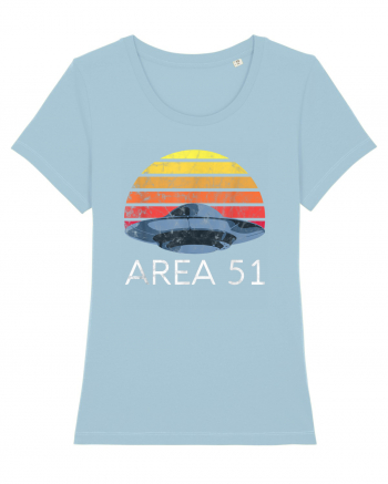 Storm Area 51 Retro UFO Alien Sky Blue