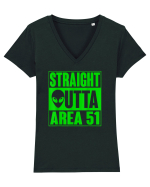 Straight Outta Area 51 UFO Alien Tricou mânecă scurtă guler V Damă Evoker