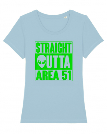 Straight Outta Area 51 UFO Alien Sky Blue