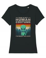 This Is My Human Costume I'm Really An Alien Tricou mânecă scurtă guler larg fitted Damă Expresser