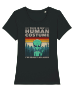 This Is My Human Costume I'm Really An Alien Tricou mânecă scurtă guler larg fitted Damă Expresser