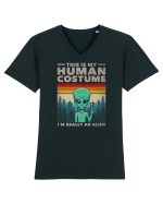 This Is My Human Costume I'm Really An Alien Tricou mânecă scurtă guler V Bărbat Presenter
