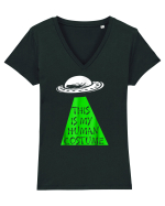This Is My Human Costume I'm Really An Alien Tricou mânecă scurtă guler V Damă Evoker