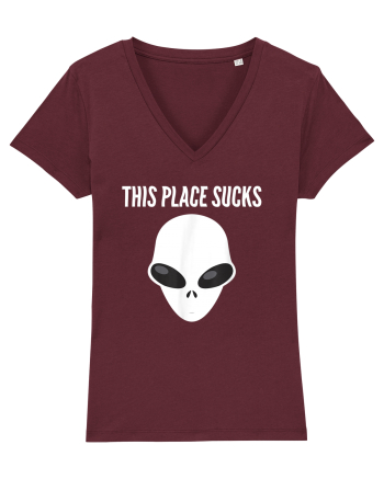 This Place Sucks Alien Burgundy