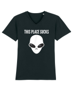 This Place Sucks Alien Tricou mânecă scurtă guler V Bărbat Presenter
