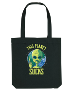 This Planet Sucks Green Alien Head Sacoșă textilă
