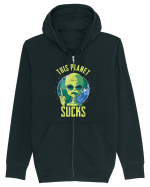 This Planet Sucks Green Alien Head Hanorac cu fermoar Unisex Connector