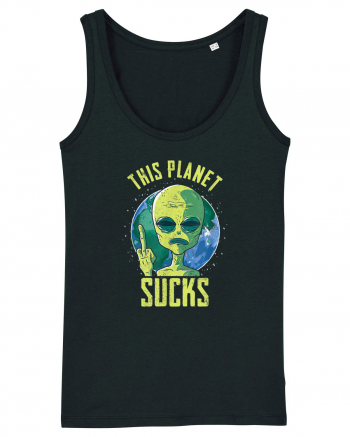 This Planet Sucks Green Alien Head Black