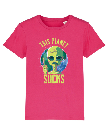 This Planet Sucks Green Alien Head Raspberry