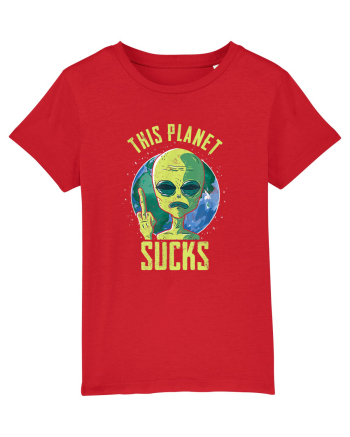 This Planet Sucks Green Alien Head Red