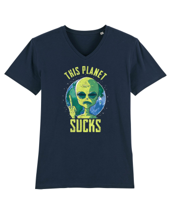 This Planet Sucks Green Alien Head French Navy