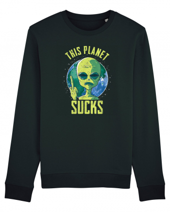 This Planet Sucks Green Alien Head Black