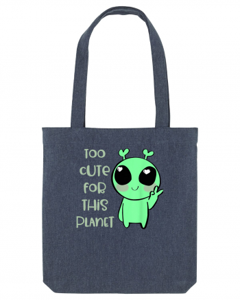 Too Cute For This Planet Kawaii Alien Art Midnight Blue