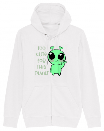 Too Cute For This Planet Kawaii Alien Art White