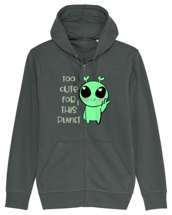 Too Cute For This Planet Kawaii Alien Art Anthracite