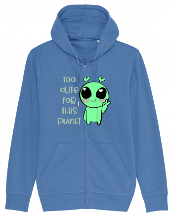 Too Cute For This Planet Kawaii Alien Art Bright Blue