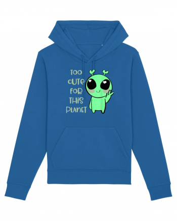 Too Cute For This Planet Kawaii Alien Art Royal Blue