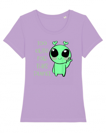 Too Cute For This Planet Kawaii Alien Art Lavender Dawn