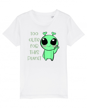 Too Cute For This Planet Kawaii Alien Art White