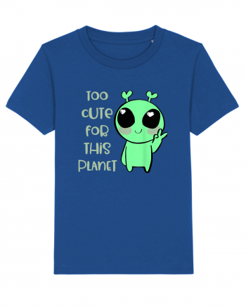 Too Cute For This Planet Kawaii Alien Art Majorelle Blue